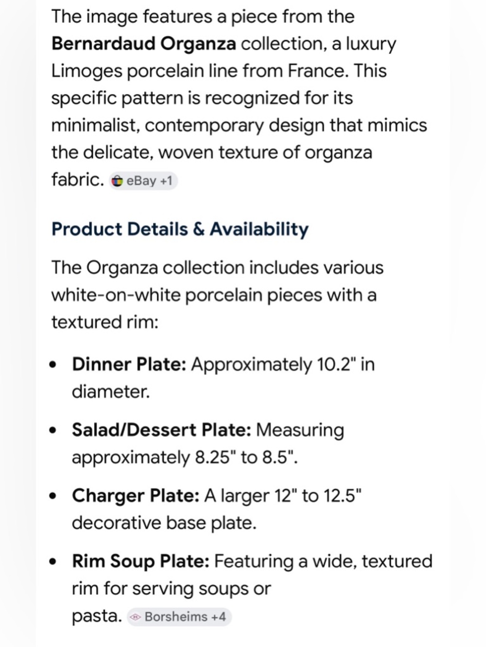 Bernardaud Organza France Porcelain White Textured Dinner Plate 10 1/2 In Round - Picture 14 of 15